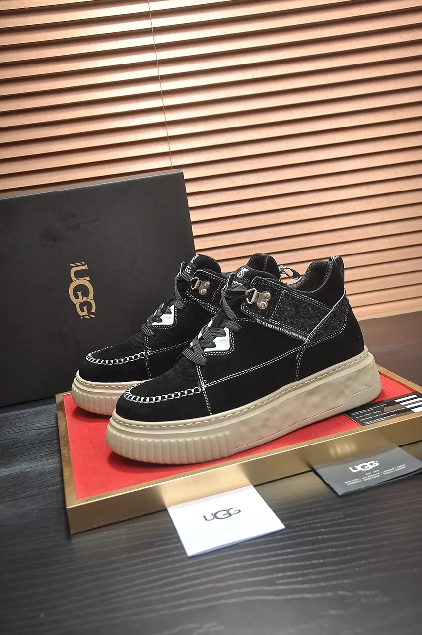 Men's shoes 💰640💶 [UGG] (full wool lining) top-end high-quality fur-in-one warm snow boots from Australia's warm luxury brand men's shoes, UGG-5877 official website synchronized, made of imported cowhide, carefully sewn...Imported rubber foam outsole (comfortable, soft, wear-resistant) The quality is really great...Exquisite workmanship, you can't put it down at first sight, available in sizes 39-44